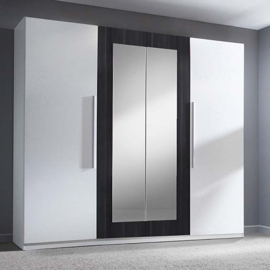 Armadio Lisa Gihome ® bianco e noce nero