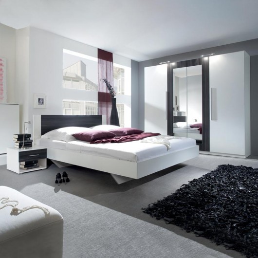 Camera completa Lisa Gihome ® bianco e noce nero con letto oversize