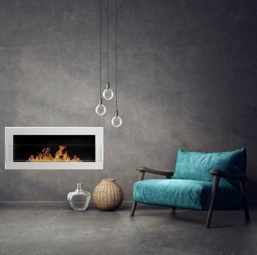 Caminetto bioetanolo Oliver Gihome ® bianco con vetro