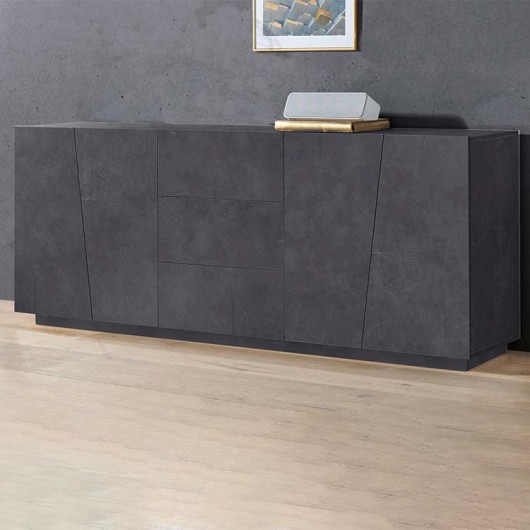 Credenza Candia Gihome ® 4 ante 3 cassetti ossido