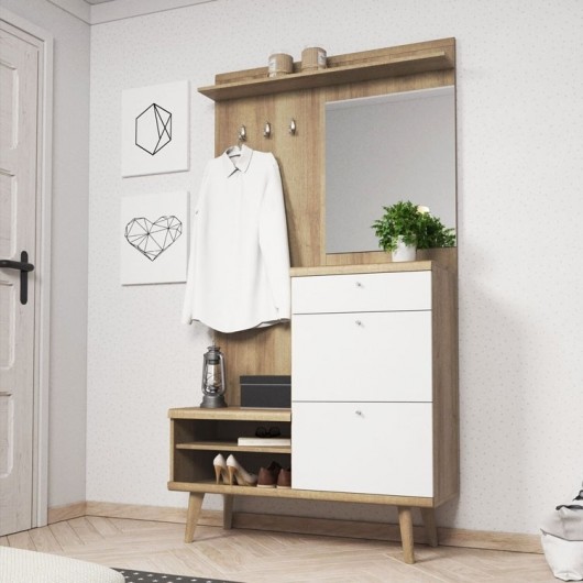 Mobile ingresso Levi Gihome ® bianco rovere
