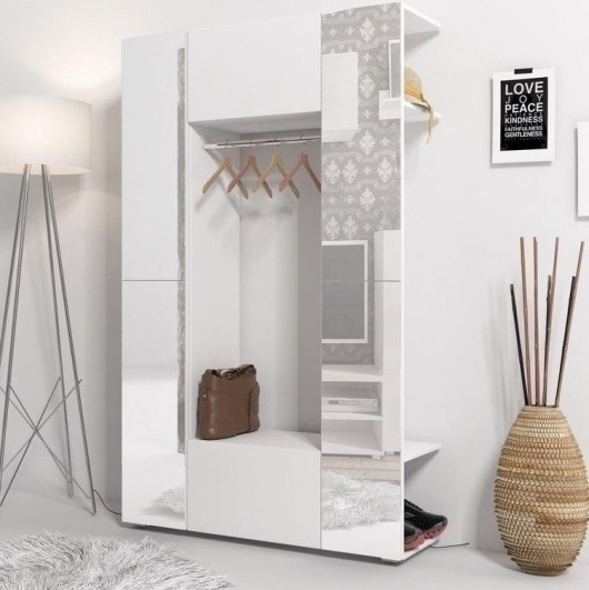 Mobile ingresso Pam Gihome ® bianco e ante a specchio