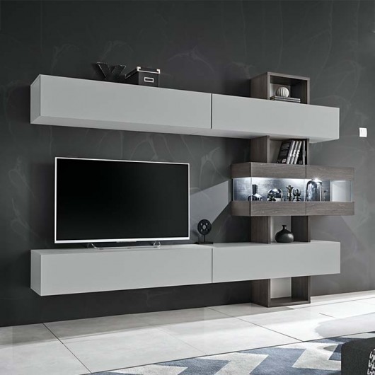 Parete attrezzata Valdez Gihome ® grigio rovere grigio
