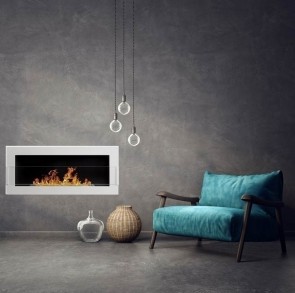 Caminetto bioetanolo Oliver Gihome &reg; bianco con vetro