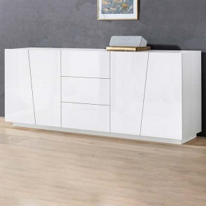 Credenza Candia Gihome &reg; 4 ante 3 cassetti bianco lucido