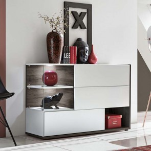 Credenza Oviedo Gihome &reg; rovere scuro bianco