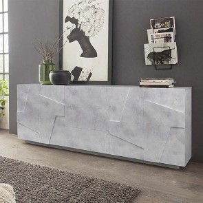 Credenza Samos Gihome &reg; 4 ante 3 cassetti cemento