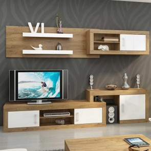 Parete attrezzata Susan Gihome &reg; larice bianco lucido
