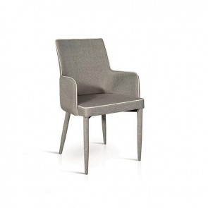 Sedia con braccioli Scarlett Gihome &reg; tessuto grigio profilo bianco
