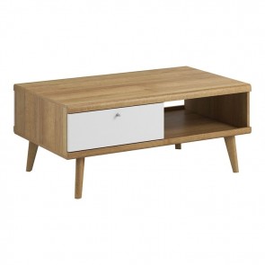 Tavolino Menfi Gihome &reg; 1 cassetto rovere bianco