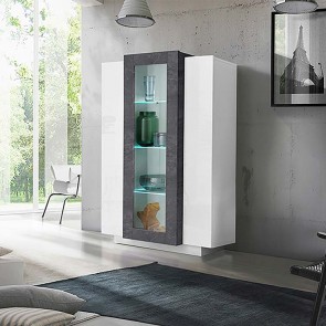 Vetrina Milos Gihome &reg; 3 ante bianco cemento