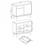 Credenza Avola Gihome ® 2 ante 1 cassetto legno grafite