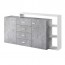 Credenza Megan Gihome ® bianco cemento 2 ante 3 cassetti con vani a giorno