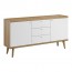 Credenza Menfi Gihome ® 2 ante 3 cassetti rovere bianco