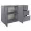 Credenza Samos Gihome ® 2 ante 3 cassetti ossido