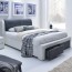 Letto 140 Gallipoli Gihome ® ecopelle bianco nero con cassetti francese