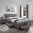 Letto 140 Mestre Gihome ® tessuto grigio francese moderno