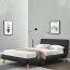 Letto 140 Pompei Gihome ® tessuto grigio scuro francese
