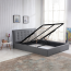 Letto 160 Foser Gihome ® con box contenitore tessuto grigio moderno capitonnè