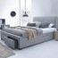 Letto oversize 180 Mestre Gihome ® tessuto grigio con cassetti moderno