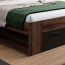 Letto standard Lisbona Gihome ® rovere scuro e nero con contenitore