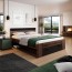 Letto standard Lisbona Gihome ® rovere scuro e nero con contenitore