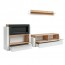 Parete attrezzata Arcadia Gihome ® con biocamino bianco rovere 