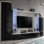 Parete attrezzata contemporanea Chicago Gihome ® bianco opaco e nero lucido