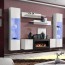 Parete attrezzata M Gihome ® con biocamino corpo e frontale bianco con vetrina centrale