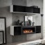 Parete attrezzata N Gihome ® con biocamino corpo bianco frontale nero