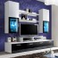Parete attrezzata Orlando Gihome ® bianco e nero lucido
