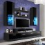 Parete attrezzata Orlando Gihome ® nero lucido