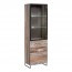 Vetrina alta soggiorno Tangeri Gihome ® industriale shabby con led a due ante